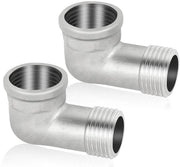 Adattatore per angolo di irrigazione in acciaio inossidabile a 90 gradi - set da 2 pezzi - per uso interno - resistente e forte - finitura argento.