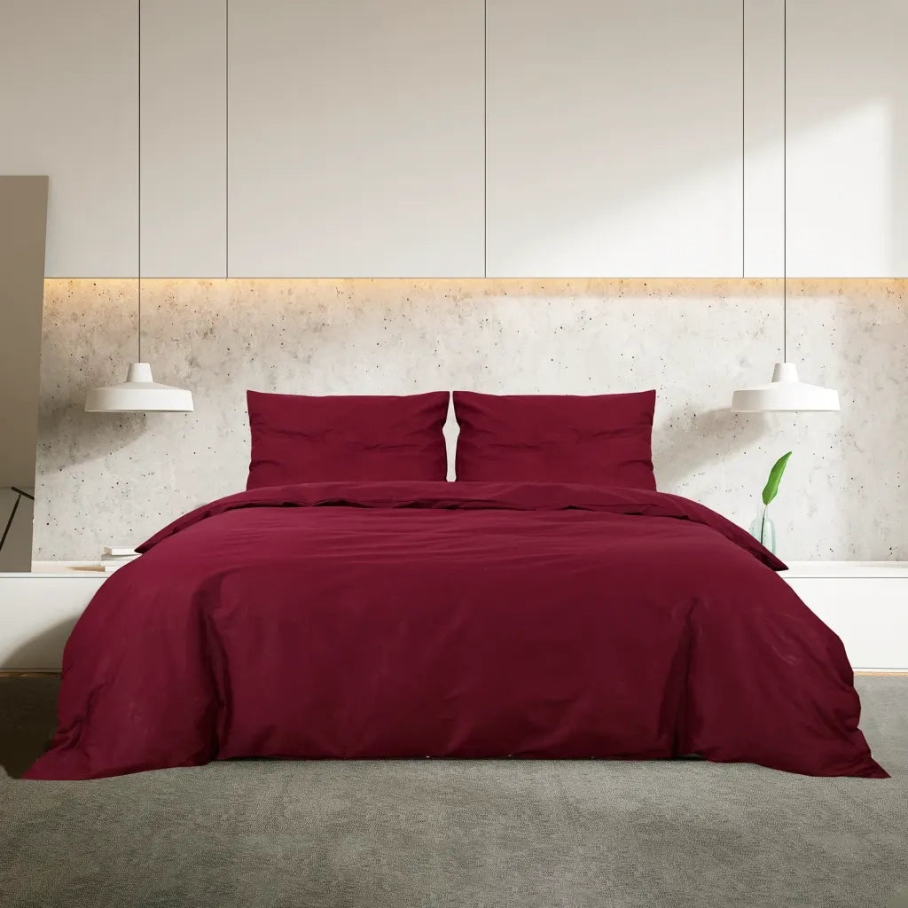 vidaXL Set Copripiumino Bordeaux 140x200 cm in Microfibra Leggera