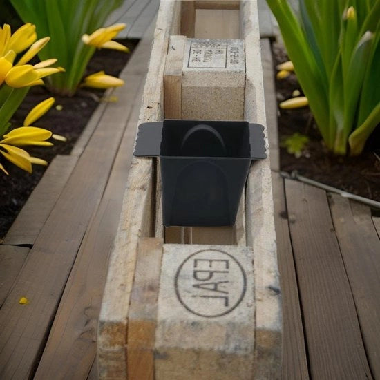 Palette per Fiori - Scatola per Fiori per Palette Euro - Piantina per Balcone in Plastica Design Onda (Anthracite PICCOLO 48x)