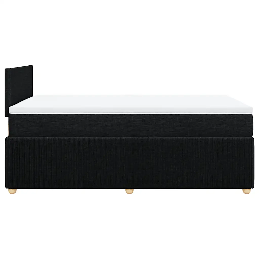 vidaXL Giroletto a Molle con Materasso Nero 120x190 cm in Tessuto