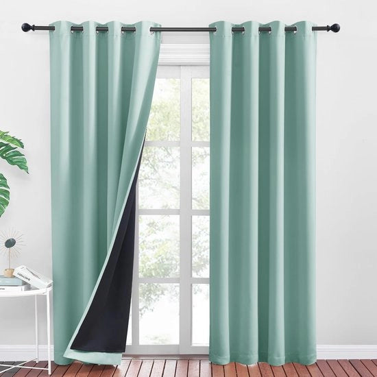 Tappeti di oscuramento 100% opaco - Tappeti con imbottitura - Isolamento termico - Protezione dal freddo - 2 pezzi - 140 x 220 cm