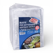Buste per Sottovuoto Goffrate Alimenti 16x24cm 25 Sacchetti Alimentari BPA 64419