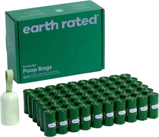 Sacchetto di raccolta escrementi per cani - Garantito contro perdite - Profumo lavanda - 1 dispenser e 900 sacchetti - Per un facile raccogliimento degli escrementi dei cani