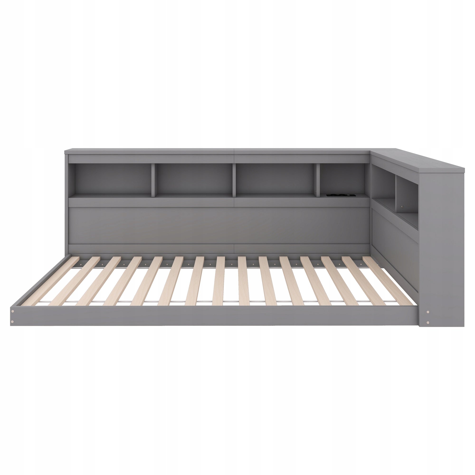 Letto singolo 90x200 - Xylo - Grigio con presa e USB