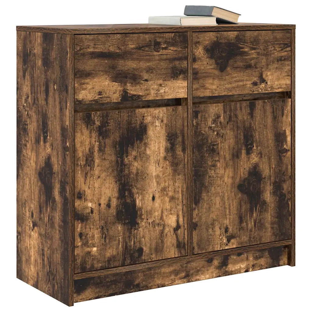 Credenza con Cassetto Rovere Fumo 80x34x76 cm in Truciolato