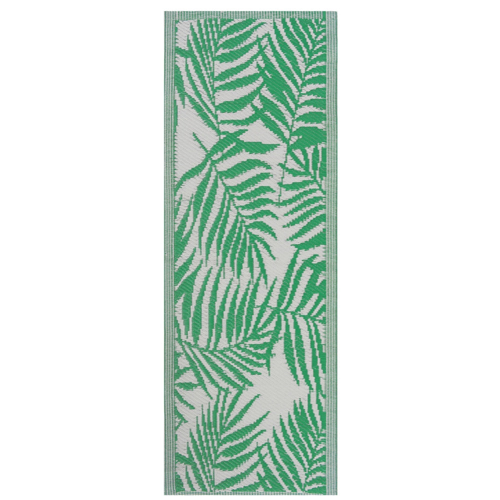 Tappeto da esterno verde sintetico 60 x 105 cm foglia di palma motivo floreale moderno balcone patio terrazza