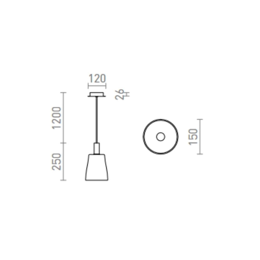 Lampadario BELLINI M LED a sospensione nero vetro fumè  230V LED 5W 30°  3000K
