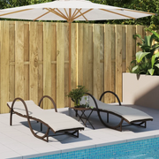 Lettini Prendisole 2 pz con Cuscini Marrone in Polyrattan 3277308