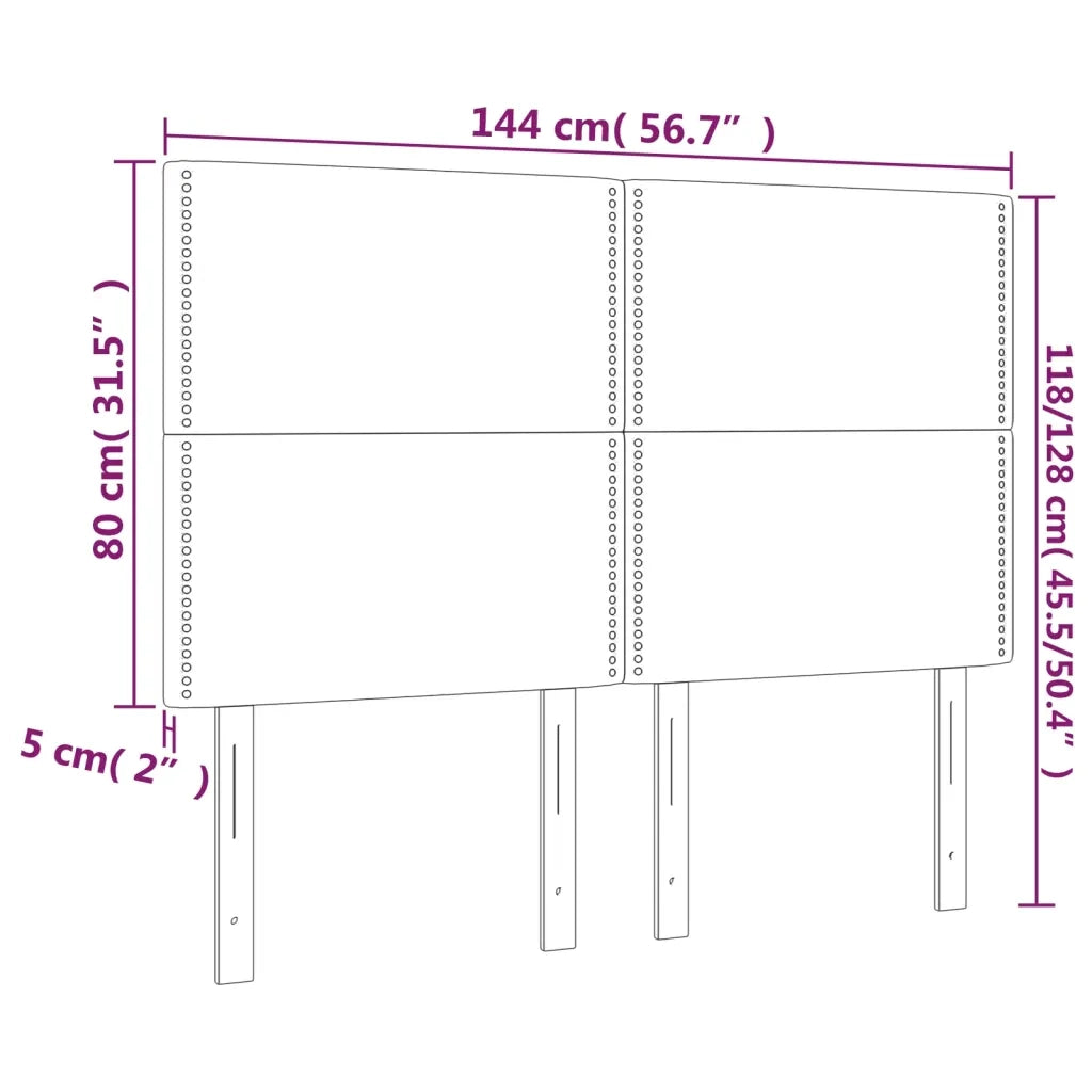 Testiera-Testata Decorativa Grigio Scuro 144x5x118/128 cm Tessuto 564102