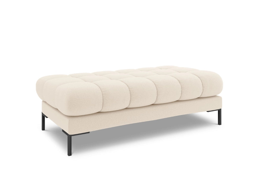 Cosmopolitan Design - Panca "Bali" 2 posti in tessuto strutturato beige chiaro 