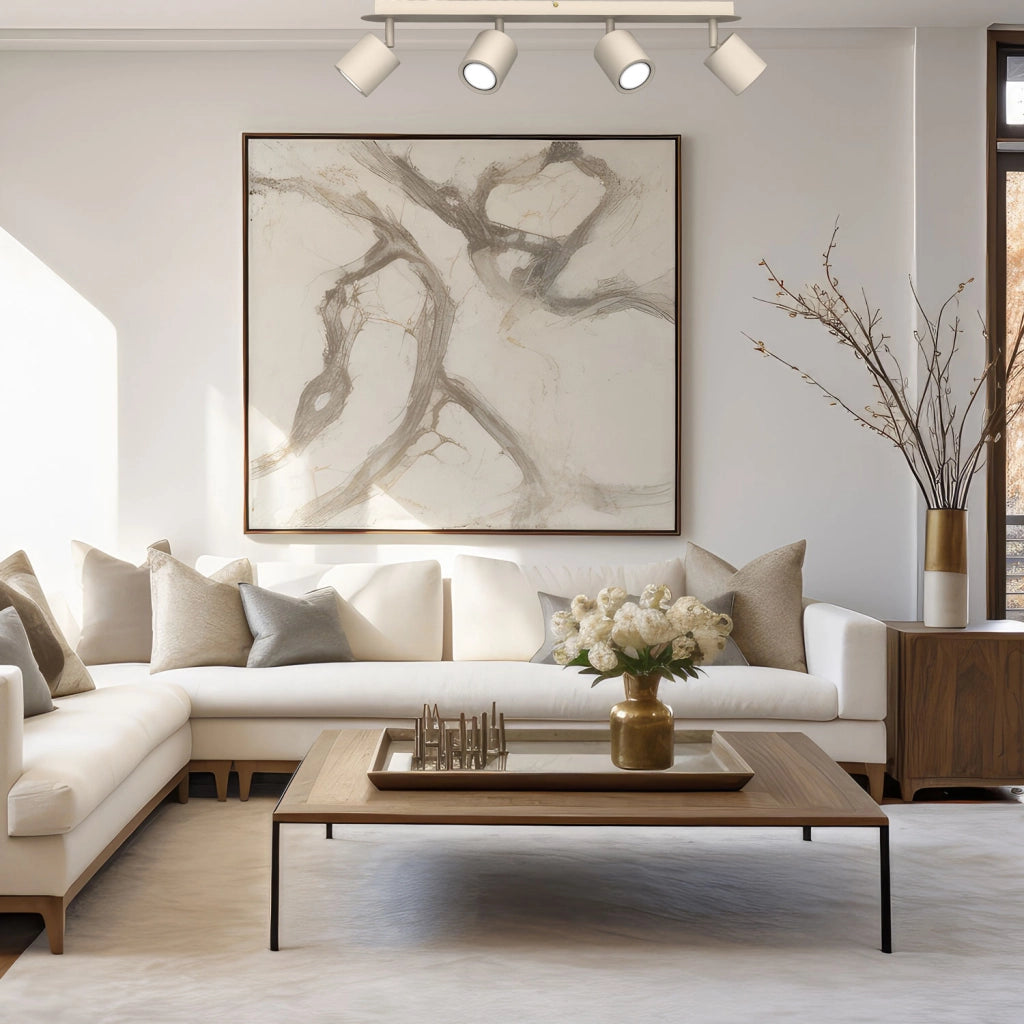 Plafoniera soffitto Demia 4xGU10 beige metallo Luminex