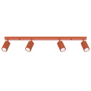 Plafoniera moderna ocra rossa 81 cm 4 spot GU10 Pure Lume