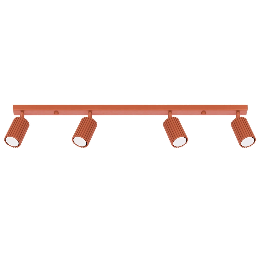 Plafoniera moderna ocra rossa 81 cm 4 spot GU10 Pure Lume