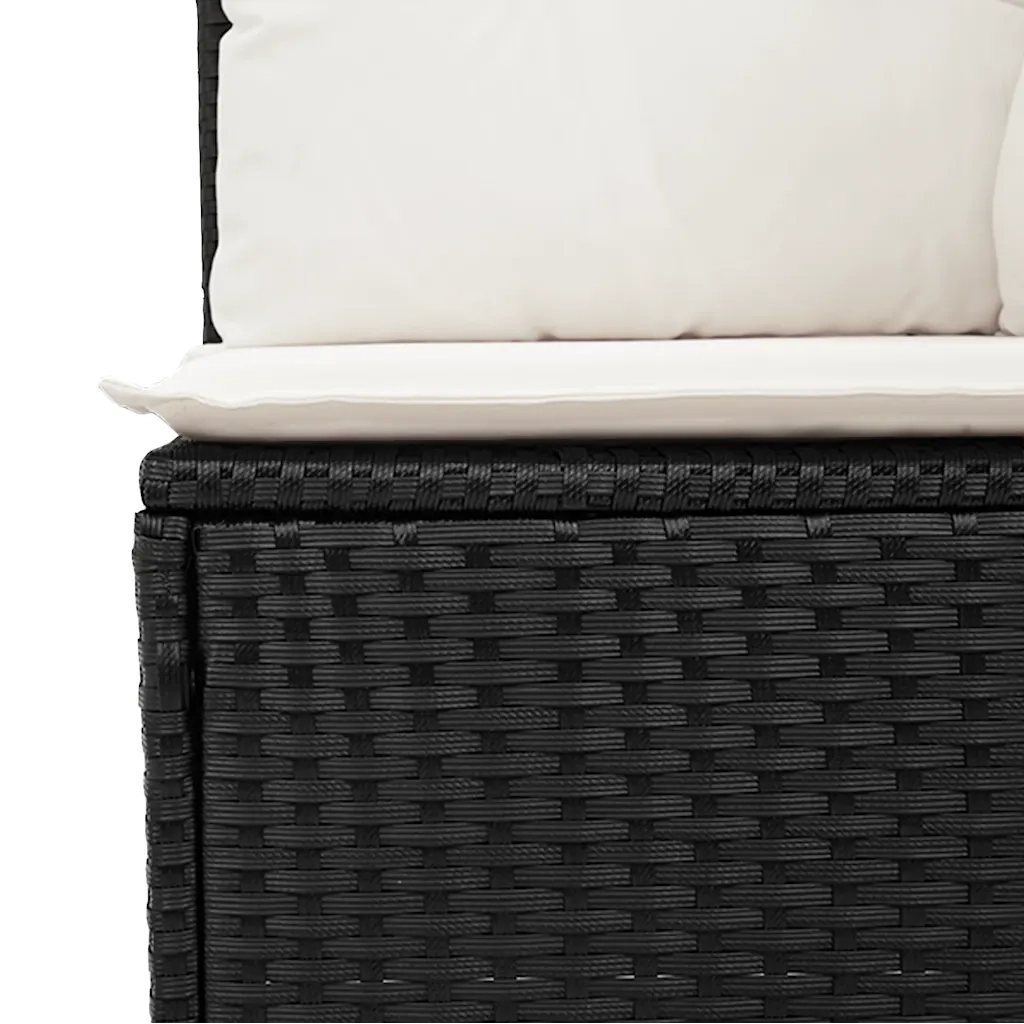 Set Divani da Giardino con Cuscini 7pz Nero Polyrattan 3255993