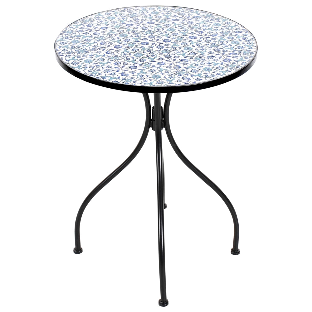 Set da bistrot da giardino in metallo nero con motivo a mosaico stile vintage