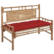 Panca da Giardino con Cuscino 120 cm in Bambù 3063897