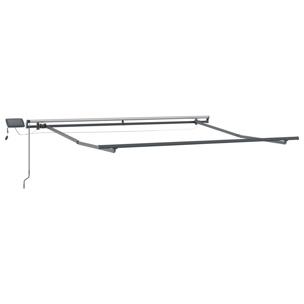 Tenda Retrattile Manuale con LED Nera 350x250 cm