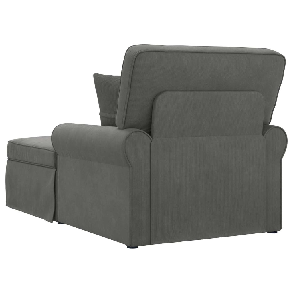 Chaise Longe con Gonna 3 pcs Grigio scuro Tessuto in Cords 42022949