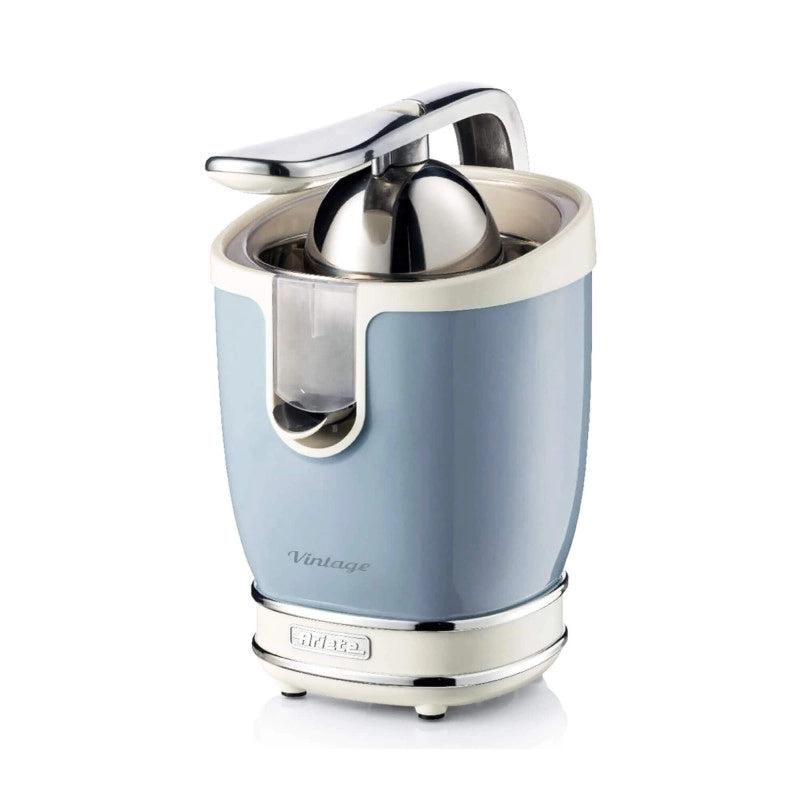 Spremiagrumi Elettrico con Leva - Motore Silenzioso - 85 Watt - Design Vintage - Celeste