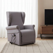 Poltroncina Treia, Poltrona Sfoderabile Made in Italy, 75x84x107h cm Grigio Chiaro