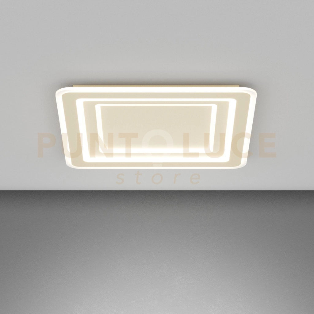 ZOOM APPLIQUE PLAFONIERA QUADRATA 65X65 SABBIA CCT SWITCH 3000/4000°K 75W - CRI 90 7500 lm