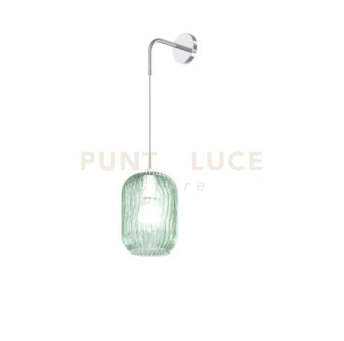APPLIQUE REGOLABILE CROMO 1 LUCE VETRO VERDE 1181CR-A-VE