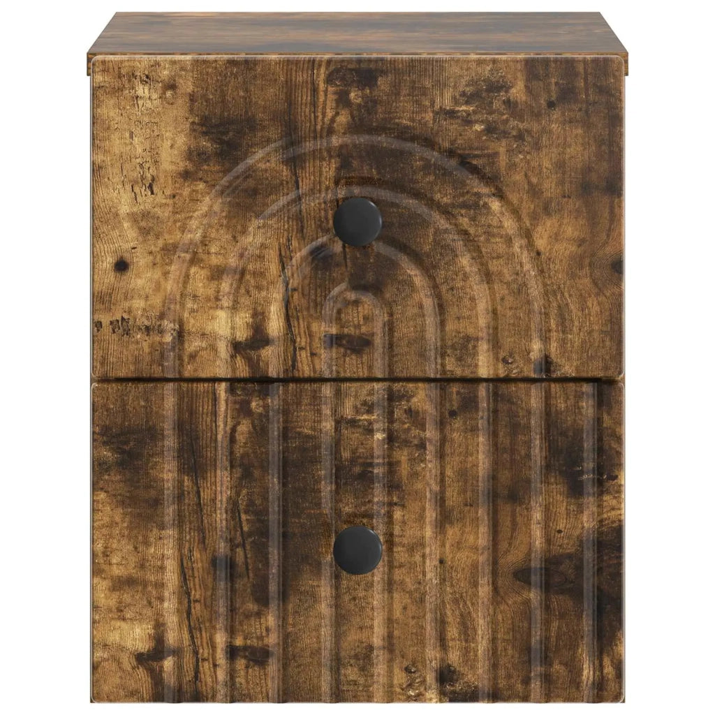 Mobiletto da notte a muro Rovere Fumo 33 x 34,5 x 40 cm 898135