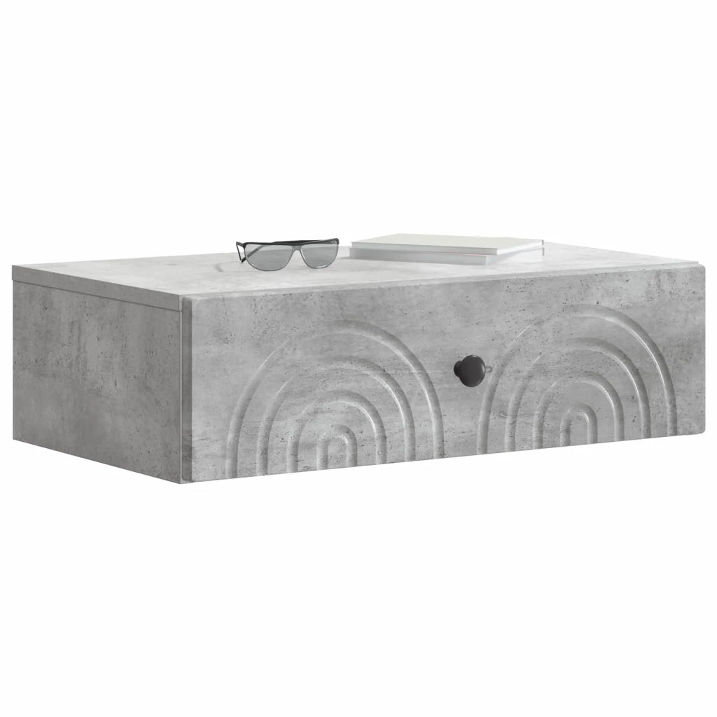 Tavolino da Parete Laterale Grigio Cemento 59 x 34,5 x 17 cm