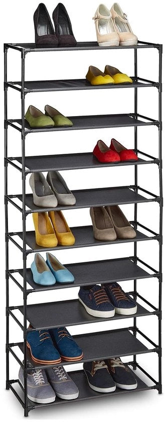 Sistema di conservazione per 30 paia - Nero - Velo - 150x62x28 cm