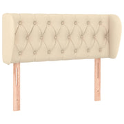 Testiera | Testata ad Orecchio Crema 93x23x78/88 cm in Tessuto