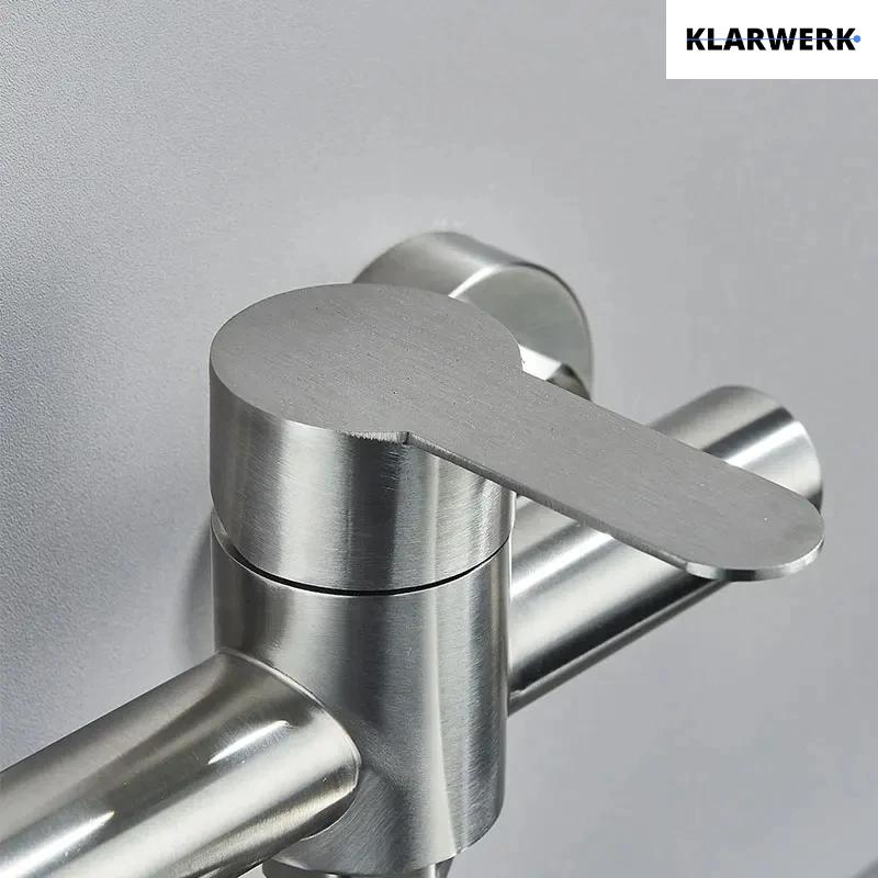 MAX | rubinetto miscelatore catering rubinetto a parete argento |professionale da cucina in acciaio inox lungo e piatto| ristorante bocca dritta