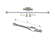 Valvola di blocco doppio effetto 3/8 gas lunghezza 500mm con tubi e raccordi