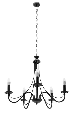 Lampada Da Soffitto Pensile Rustica APP647-5CP Nera