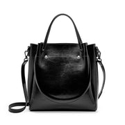 Borsa a tracolla da donna in vera pelle, stile retr¨°, nera.