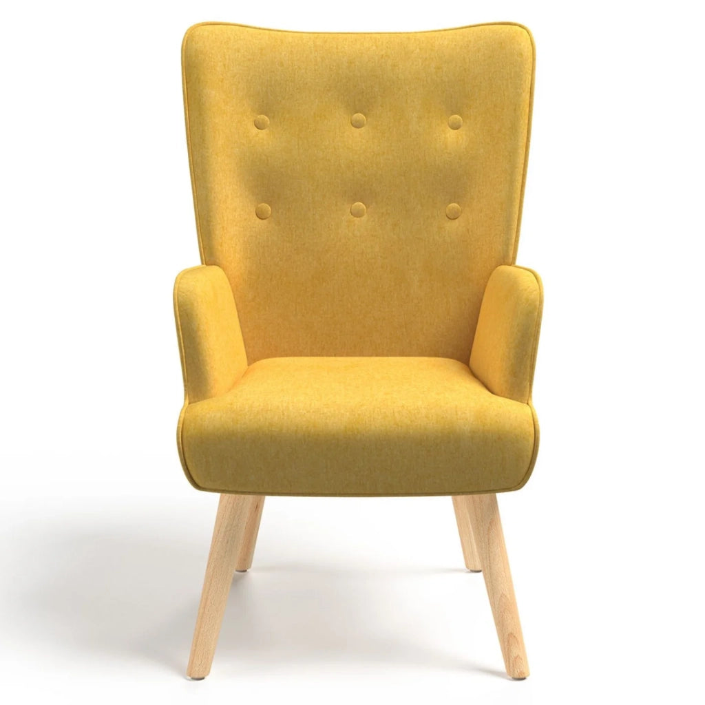 IDMarket - Poltrona scandinava IVAR in tessuto giallo