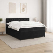 Letto box spring con materasso Nero 200 x 200 cm Velluto 3453205