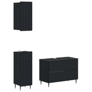 Set di armadietti da bagno in 3 pezzi ZWOLLE Nero 3417757