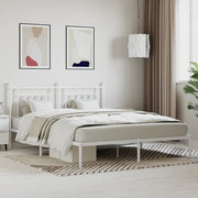 Giroletto con Testiera-Struttura Letto con testiera Metallo Bianco 180x200 cm 635037