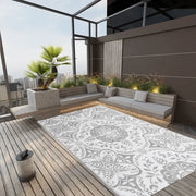 Tappeto da Esterni ARAKIL Grigio Chiaro 190x290 cm in PP 310451