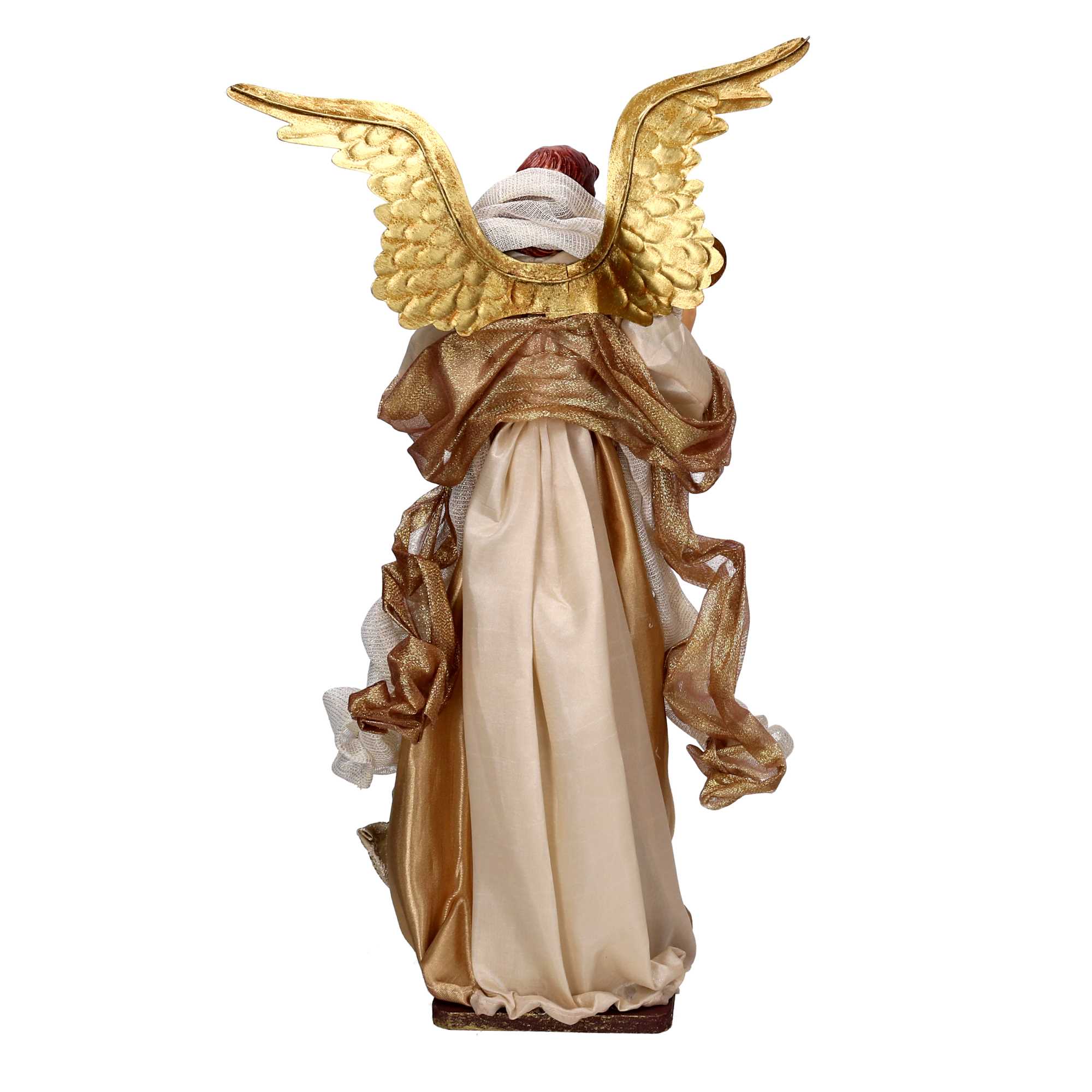 Angelo tessuto beige e oro con arpa cm xh35,5