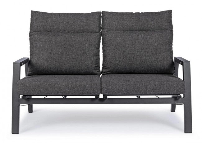 Divano 2 Posti 152x81x98h cm Recl con Cuscini Kledi Antracite