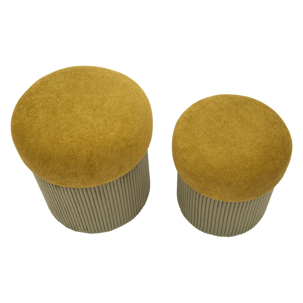 Outjo, Pouf Contenitore set da 2, 42x42x44h cm Marrone Terracotta