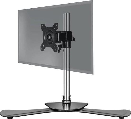 Sostegno per Monitor PC Indipendente - Braccio con Regolazione di Altezza - Schermo da 15 a 24 Pollici - VESA 75/100 - Alluminio