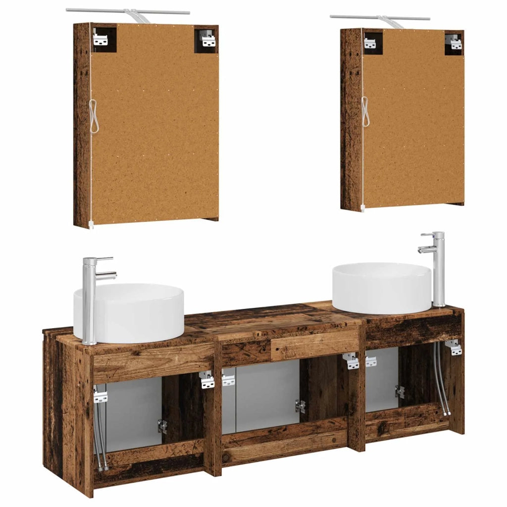 Set di Armadi da Bagno 5 pcs Legno antico Legno ingegnerizzato 3406557
