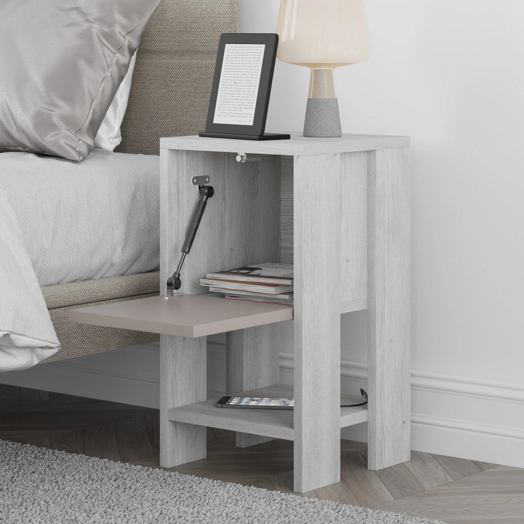 Comodino in legno "Ema" 30 x 30 x 55 cm - Bianco