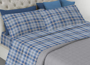 Completo Lenzuola Letto Pensieri Delicati 100% Cotone Disegno Ben - Matrimoniale - Azzurro
