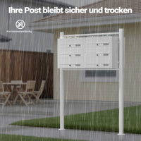 Cassetta postale condominiale autoportante 6 posti, bianco, 2 moduli 945 x 270 x 1200 mm