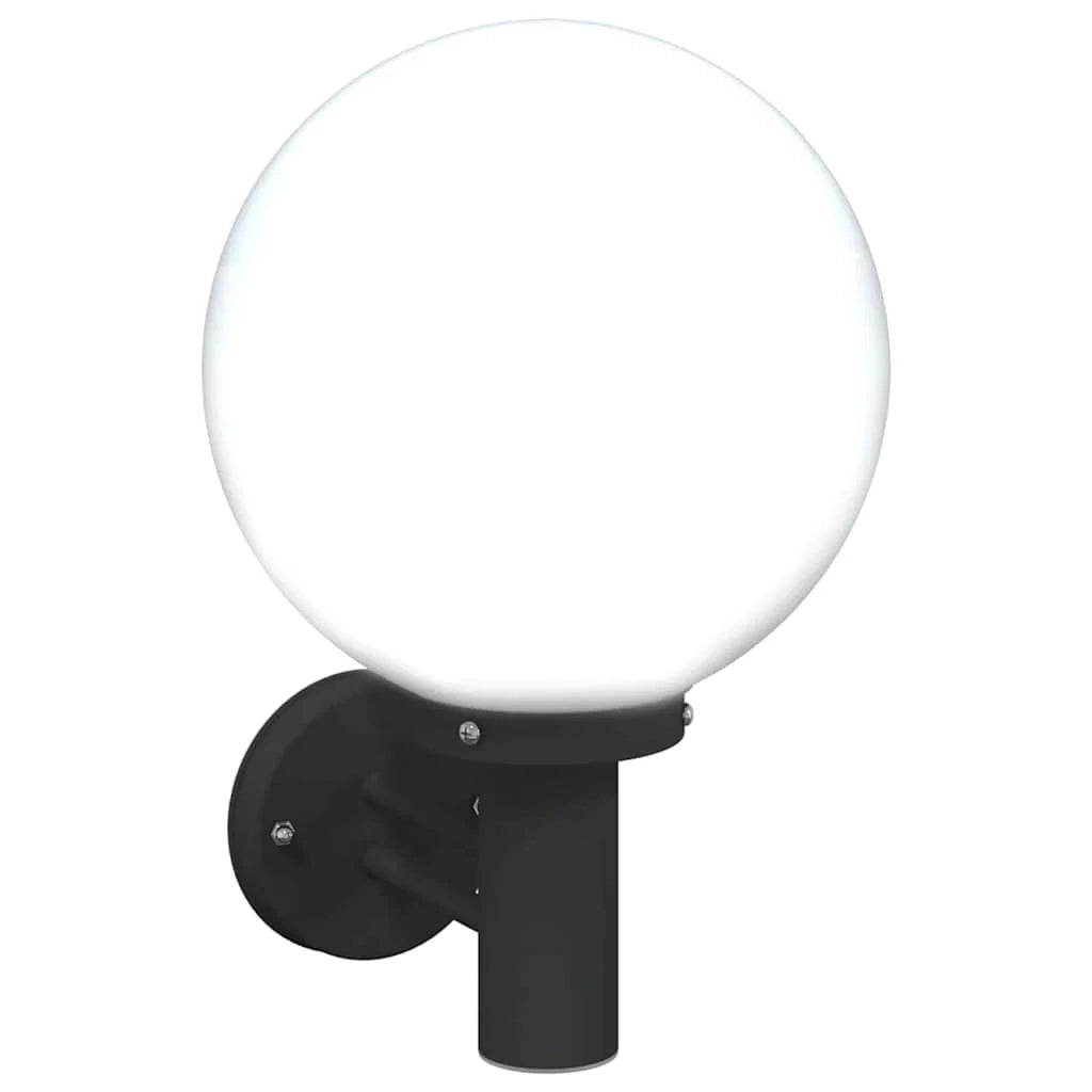 Set di 2 applique da giardino moderne in stile minimalista 28 x 25 x 38 cm acciaio inox nero 02_0056496