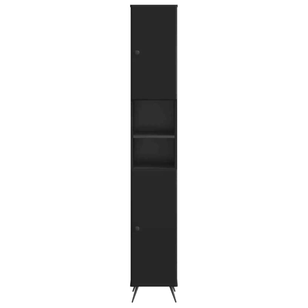 Armadio da Bagno con Ripiano Aperto BREDA Nero 30 x 31 x 190 cm 897476
