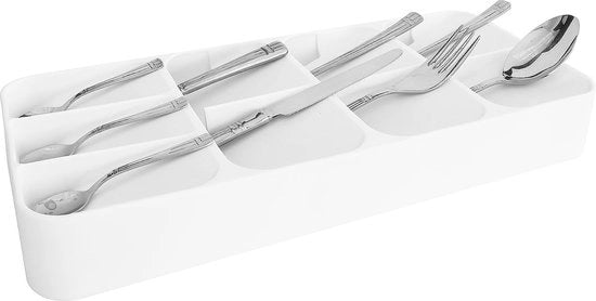 Organizzatore per bestemmi con 9 cassettoni (bianco) per lavello cucina, contenitore per bestemmi, sistema di stoccaggio cucina, organizzatore per lavello cucina, stoccaggio cucina, 16,5 cm di larghezza